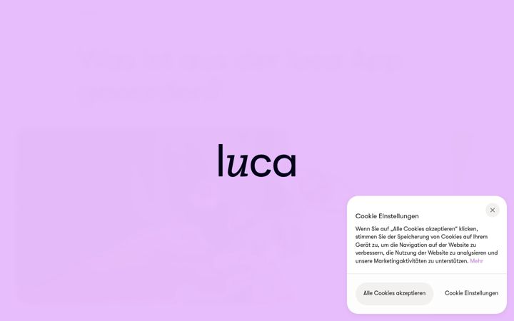 Screenshot of luca-app.de