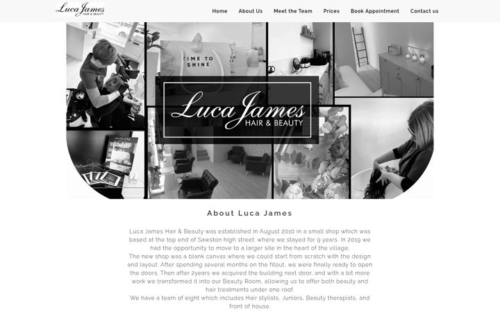 Screenshot of luca-james.co.uk