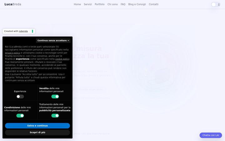 Screenshot of lucabreda.com