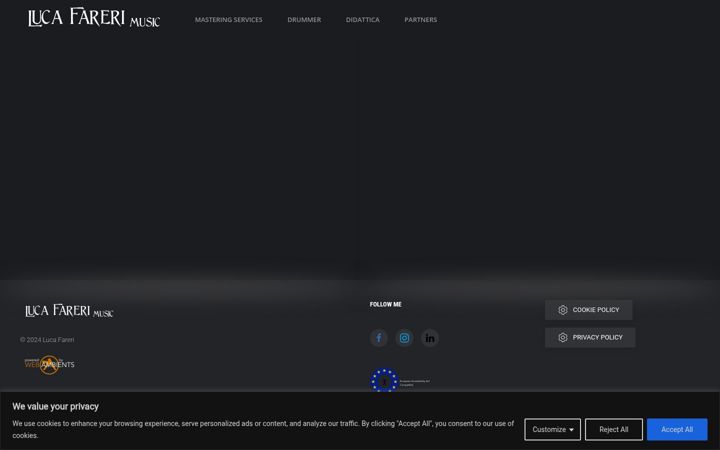 Screenshot of lucafarerimusic.com