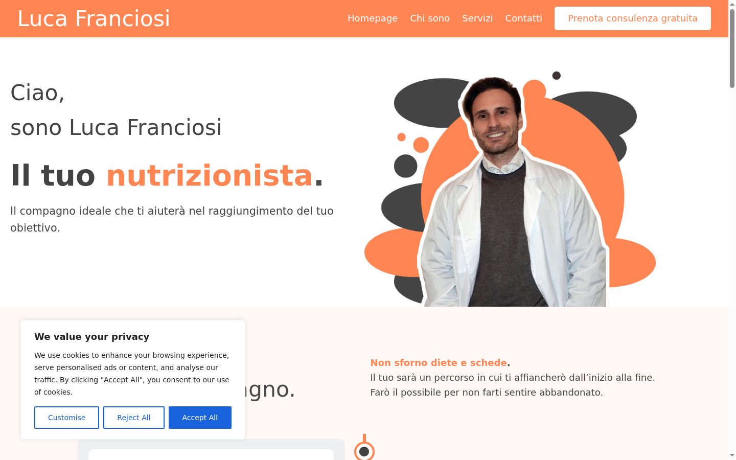 Captura de pantalla del banner de consentimiento mostrado antes de cualquier interacción