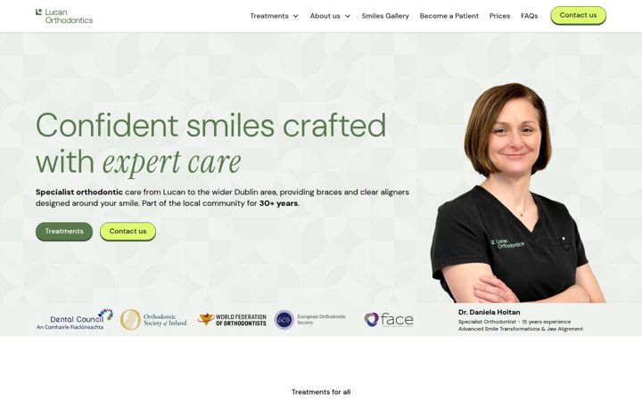 Screenshot of lucanorthodontics.ie