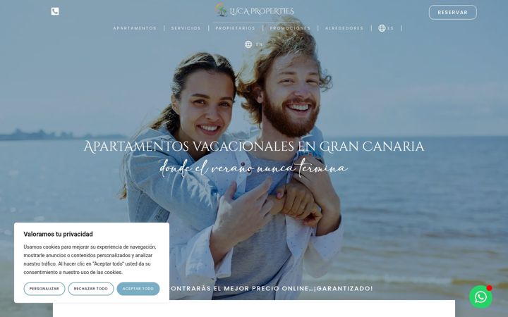 Screenshot of lucapropertiesgrancanaria.com