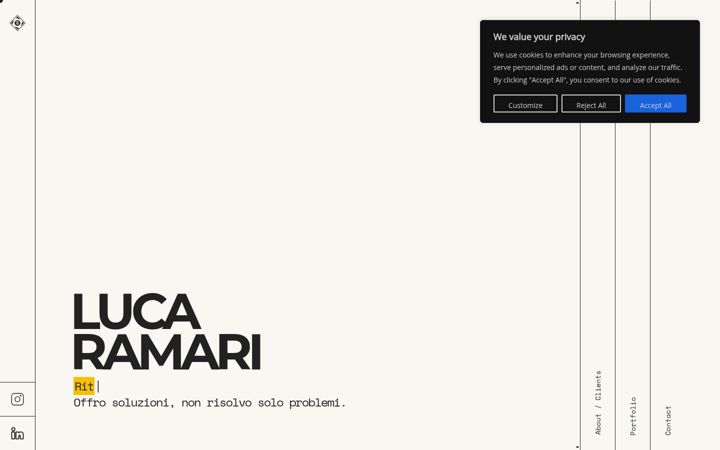 Screenshot of lucaramari.com