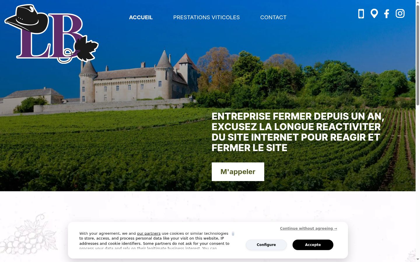 Screenshot of the consent banner shown before any interaction