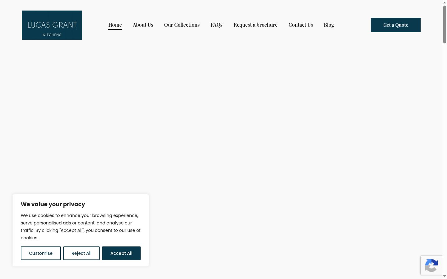 Captura de ecrã do banner de consentimento apresentado antes de qualquer interação