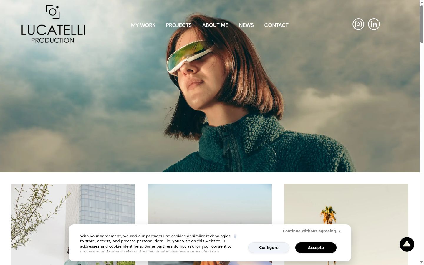 Sutikimo reklamjuostės, rodytos prieš bet kokią sąveiką, ekrano kopija
