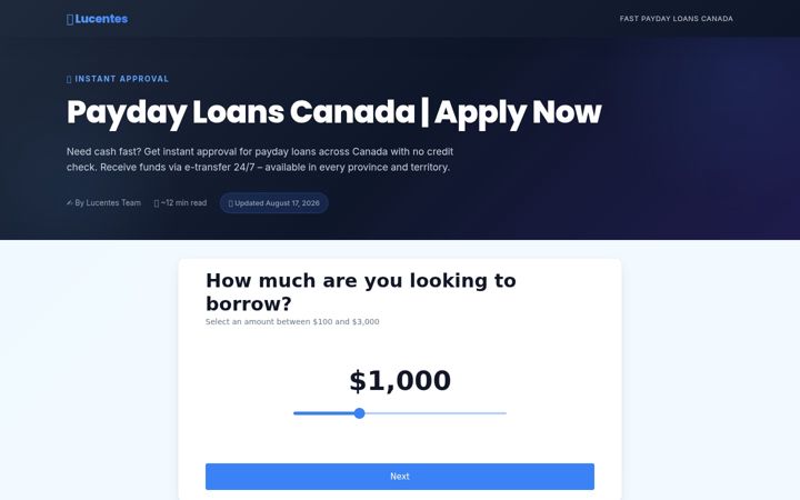 Screenshot of lucentes.ca
