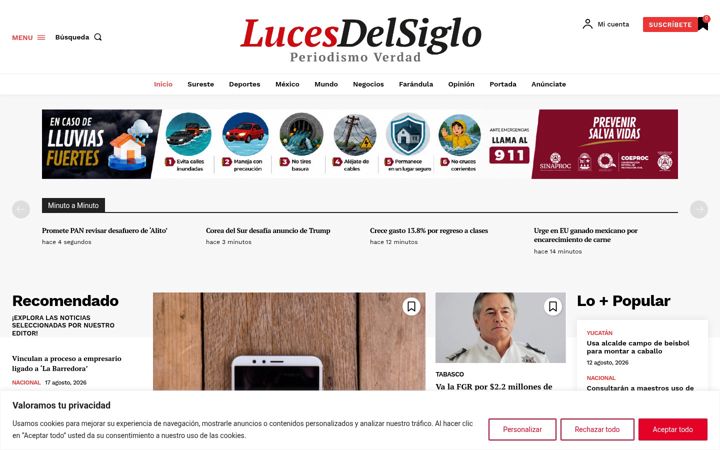 Screenshot of lucesdelsiglo.com