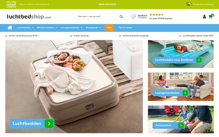 Screenshot of luchtbedshop.com