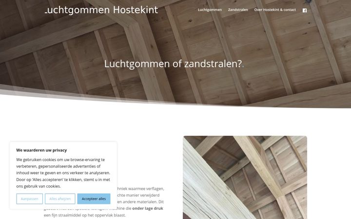 Screenshot of luchtgommen-hostekint.be
