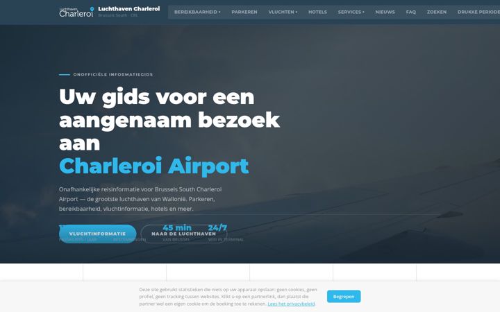 Screenshot of luchthavencharleroi.be