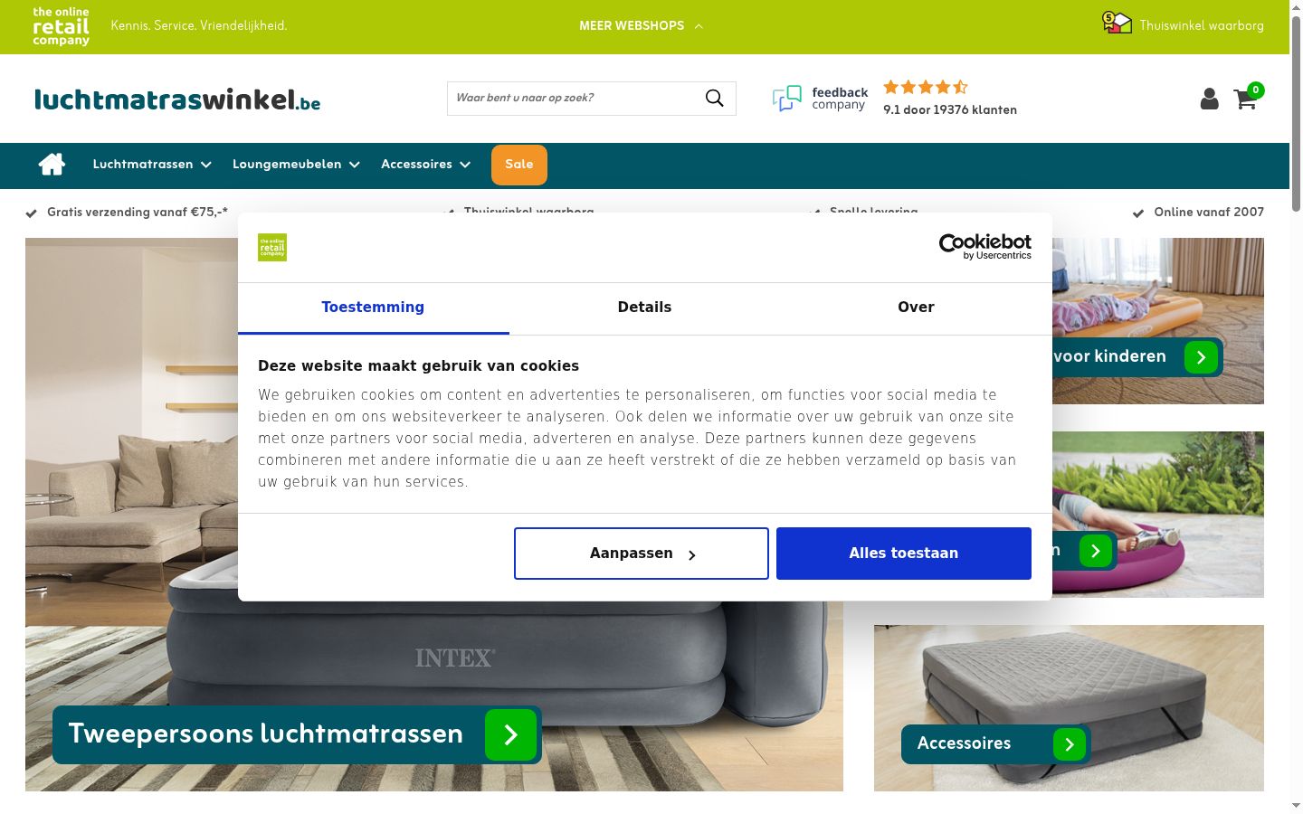 Screenshot del banner di consenso mostrato prima di qualsiasi interazione