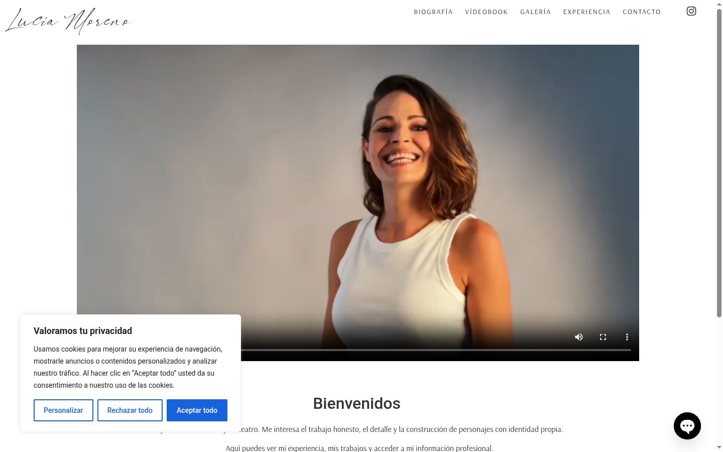 Captura de pantalla del banner de consentimiento mostrado antes de cualquier interacción