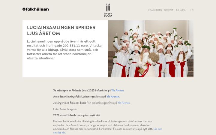 Screenshot of lucia.fi