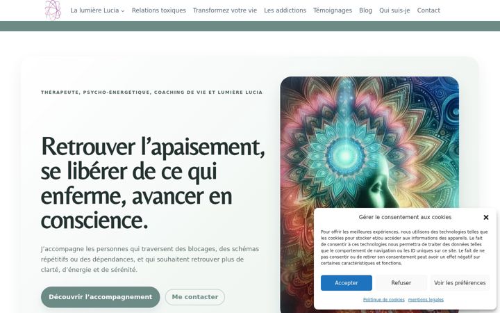 Screenshot of luciaconscience.com
