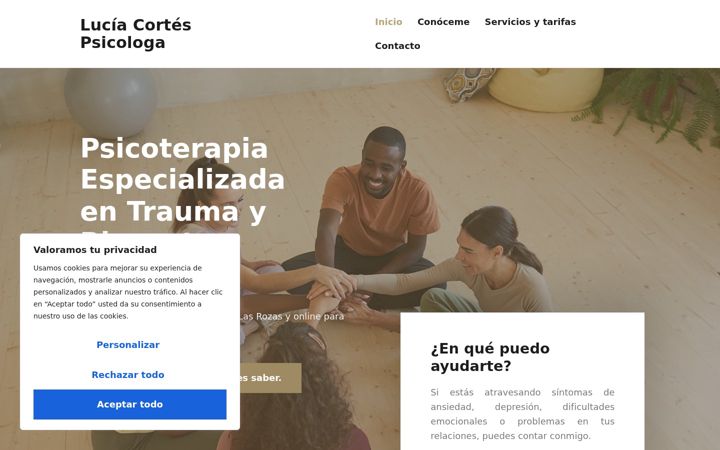 Screenshot of luciacortespsicologa.com