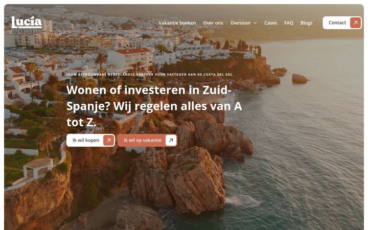 Screenshot of luciahomes.nl