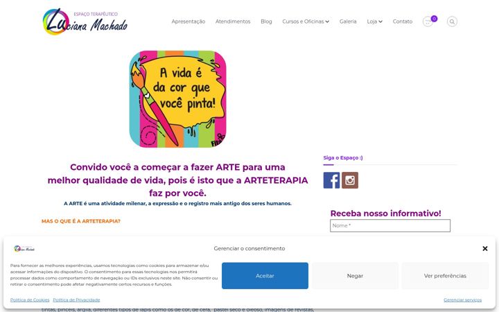 Screenshot of lucianamachado.art.br