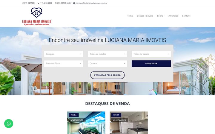 Screenshot of lucianamariaimoveis.com.br