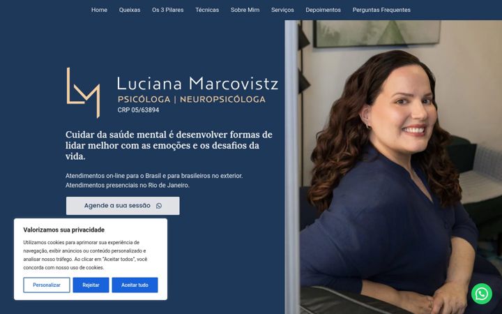 Screenshot of lucianamtzpsi.com.br