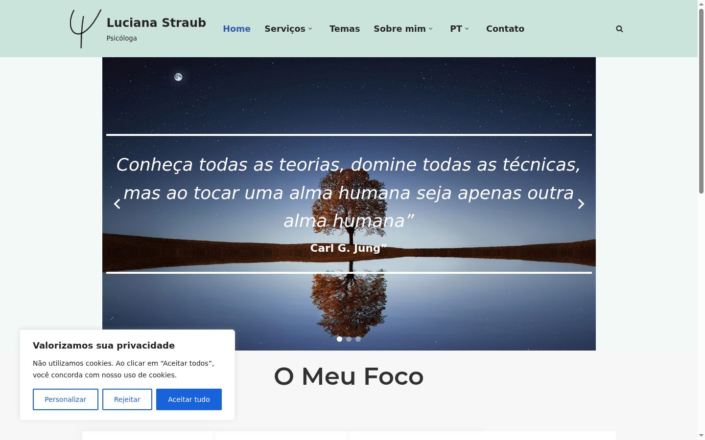 Captura de pantalla del banner de consentimiento mostrado antes de cualquier interacción