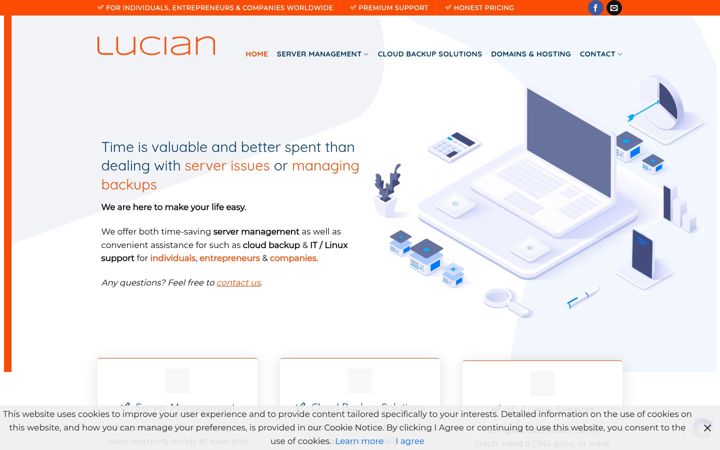 Screenshot stránky luciansystems.net