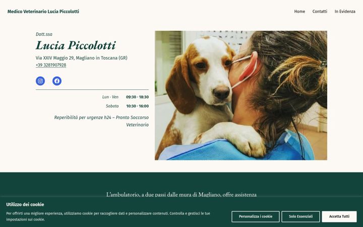 Screenshot of luciapiccolottivet.it