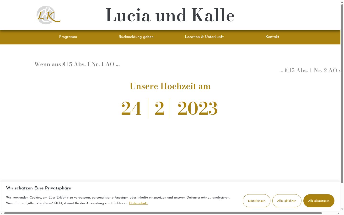 Screenshot del banner di consenso mostrato prima di qualsiasi interazione
