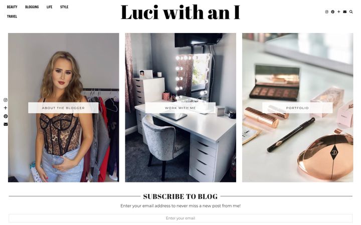 Screenshot of lucibarker.co.uk