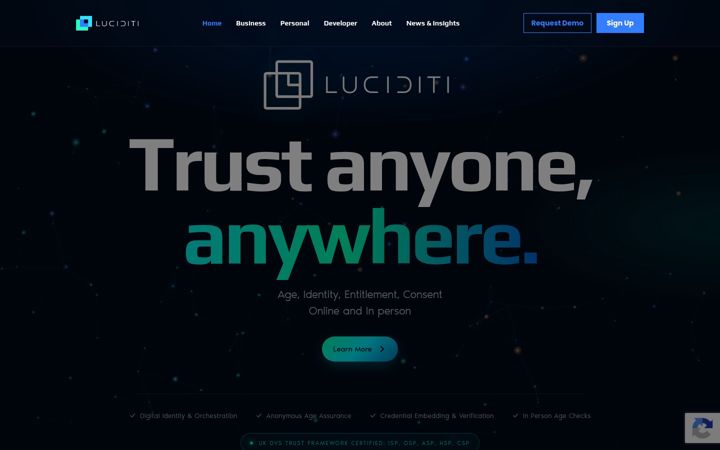 Screenshot of luciditi.co.uk