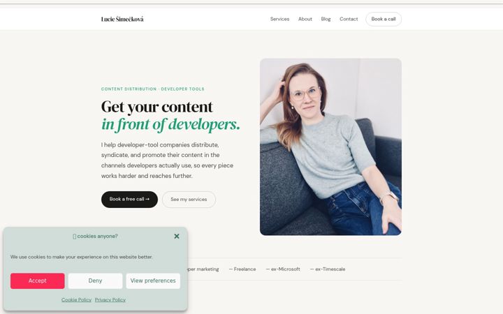 Screenshot of luciesimeckova.com
