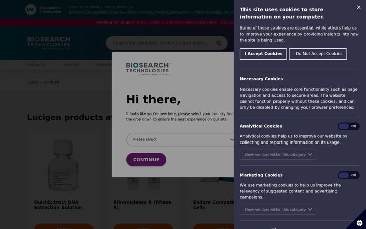 Screenshot of lucigen.com
