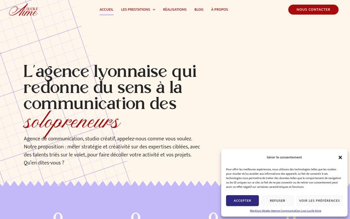 Screenshot of lucileaime.fr