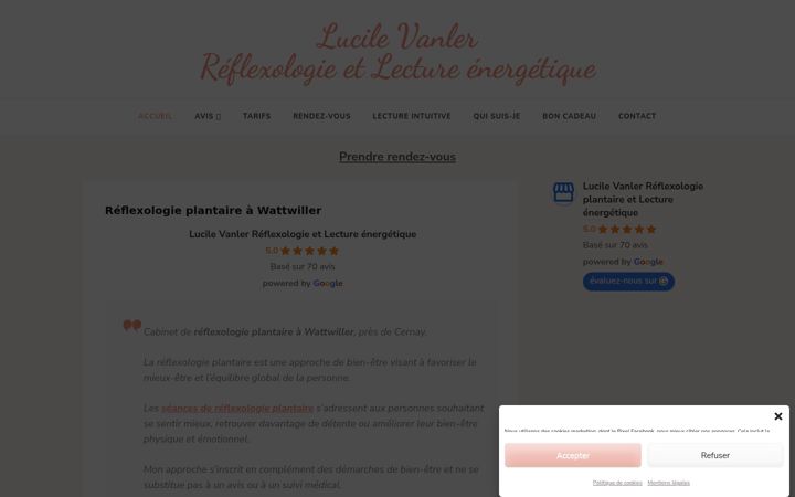 Screenshot of lucilevanler-reflexologie.fr