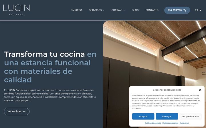 Screenshot of lucincocinas.com