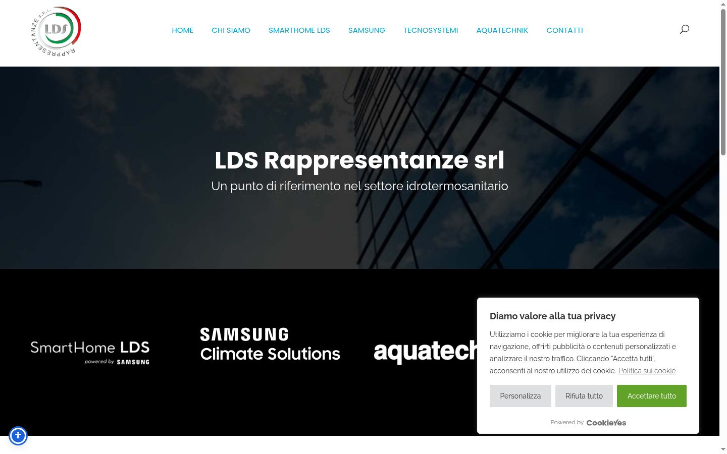 Screenshot del banner di consenso mostrato prima di qualsiasi interazione