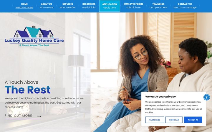 Screenshot of luckeyqualityhomecare.org