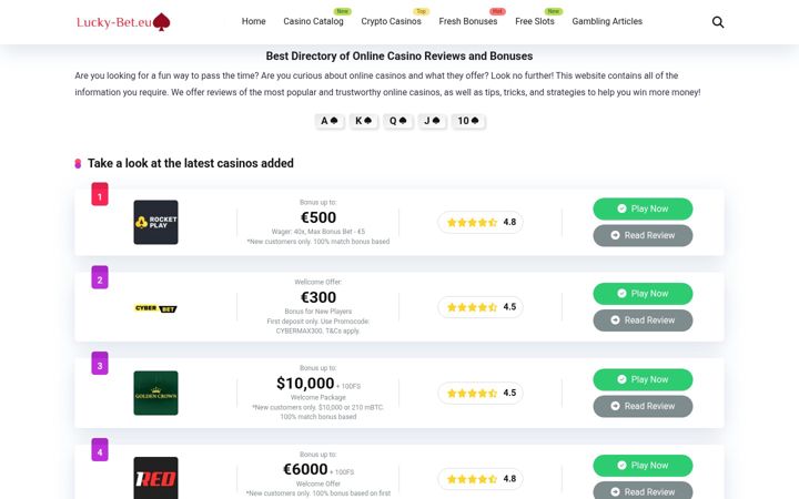 Screenshot of lucky-bet.eu