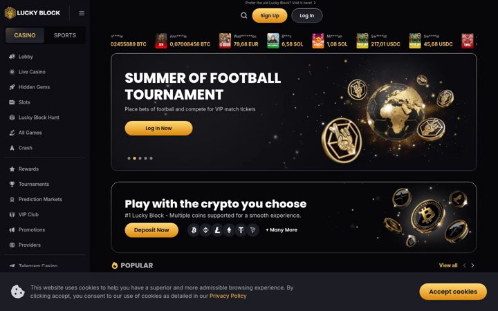 Screenshot of luckyblock.com