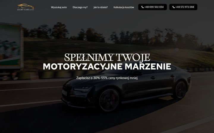 Screenshot of luckycars.pl