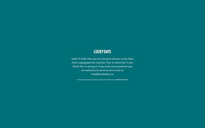 Screenshot of luckydays.ca
