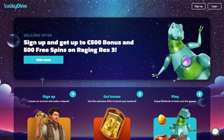 Screenshot of luckydino.net