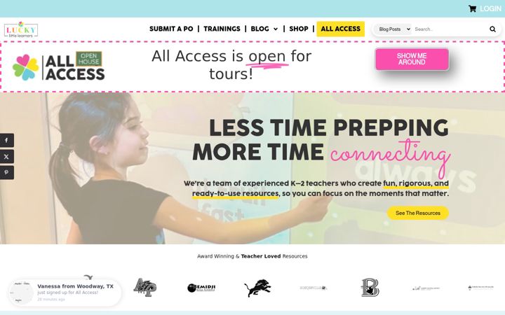 Screenshot of luckylittlelearners.com