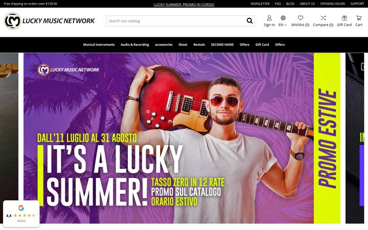 Screenshot of luckymusic.com