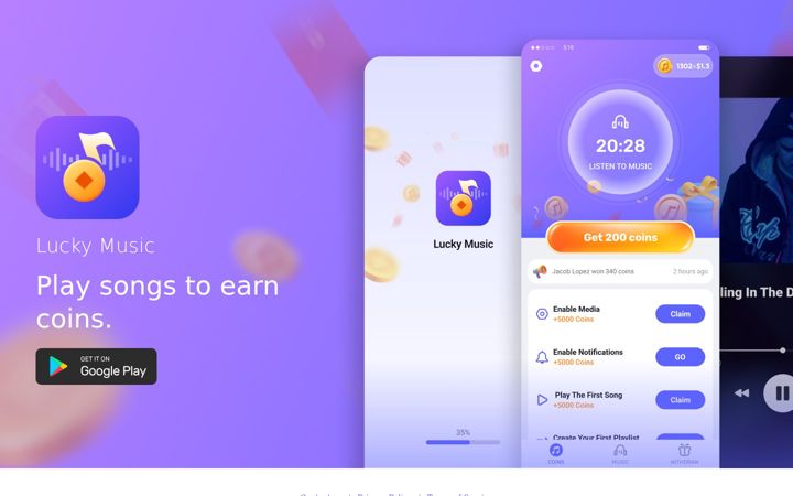 Screenshot of luckymusicapp.org