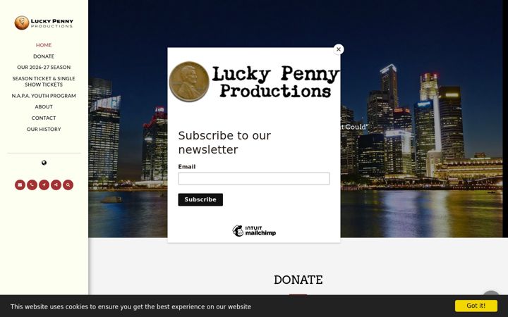 Screenshot of luckypennynapa.com