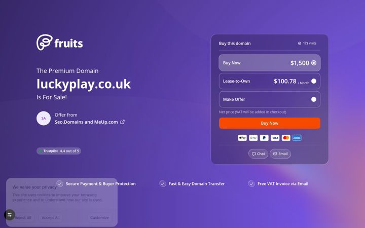 Screenshot of luckyplay.co.uk