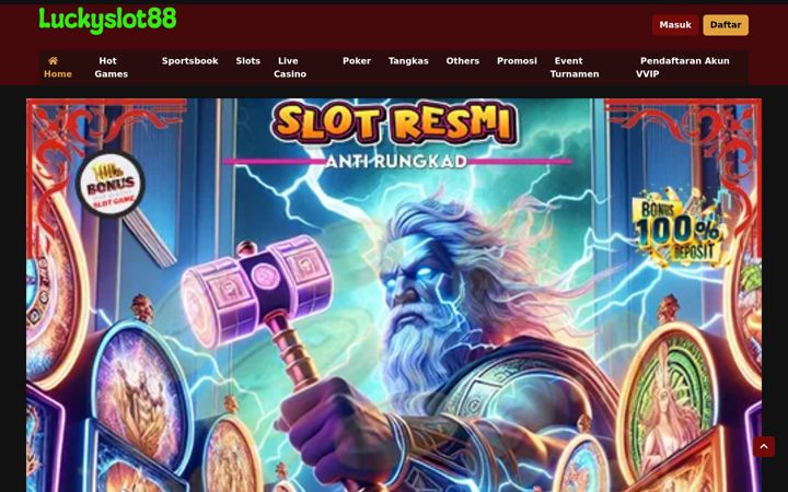 Screenshot of luckyslots88.net