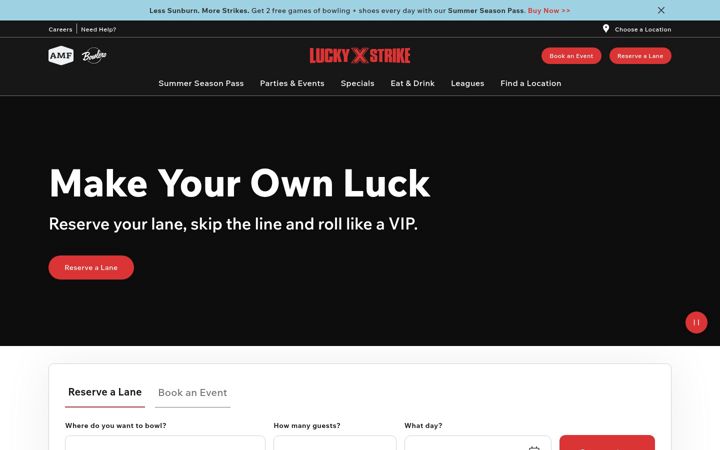 Screenshot of luckystrikeent.com